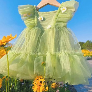나나미 키즈 민소매 프릴 드레스